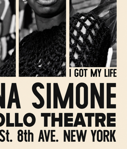 NINA SIMONE - APOLLO THEATRE - Symbios Design Rare Glossy Poster Print