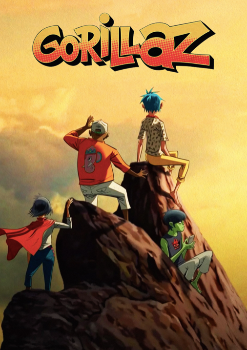 Gorillaz Band Illustration Poster | Music Art Print