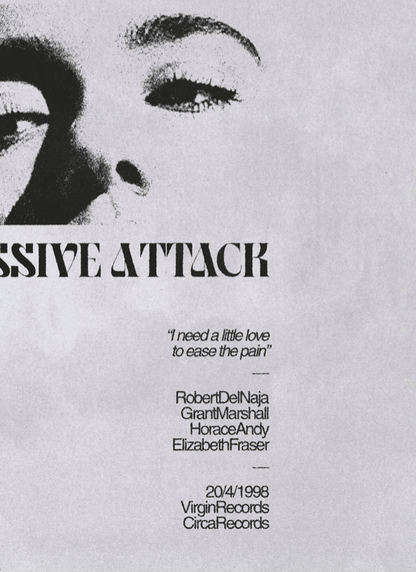 Massive Attack - Mezzanine  - Music Poster,  Music Decor, Band Memorabilia, Music Lover Gift