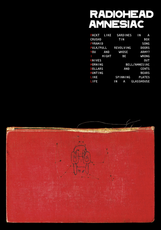 Radiohead - Amnesiac - Rare Music Poster,  Music Decor, Band Memorabilia, Music Lover Gift
