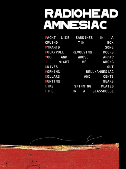 Radiohead - Amnesiac - Rare Music Poster,  Music Decor, Band Memorabilia, Music Lover Gift