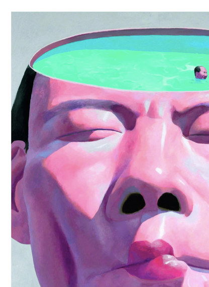 Yue Minjun, Water, 1998  - Symbios Design Rare Glossy Poster Print