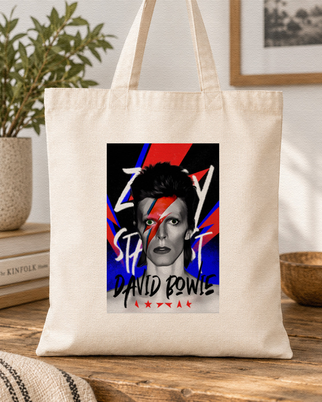 DAVID BOWIE - ZIGGY - Symbios Design Tote Bag