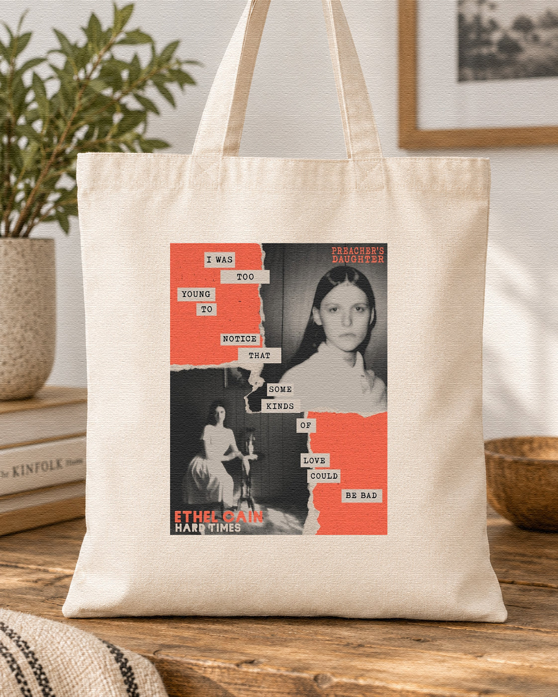 ETHEL CAIN - HARD TIMES - Symbios Design Tote Bag