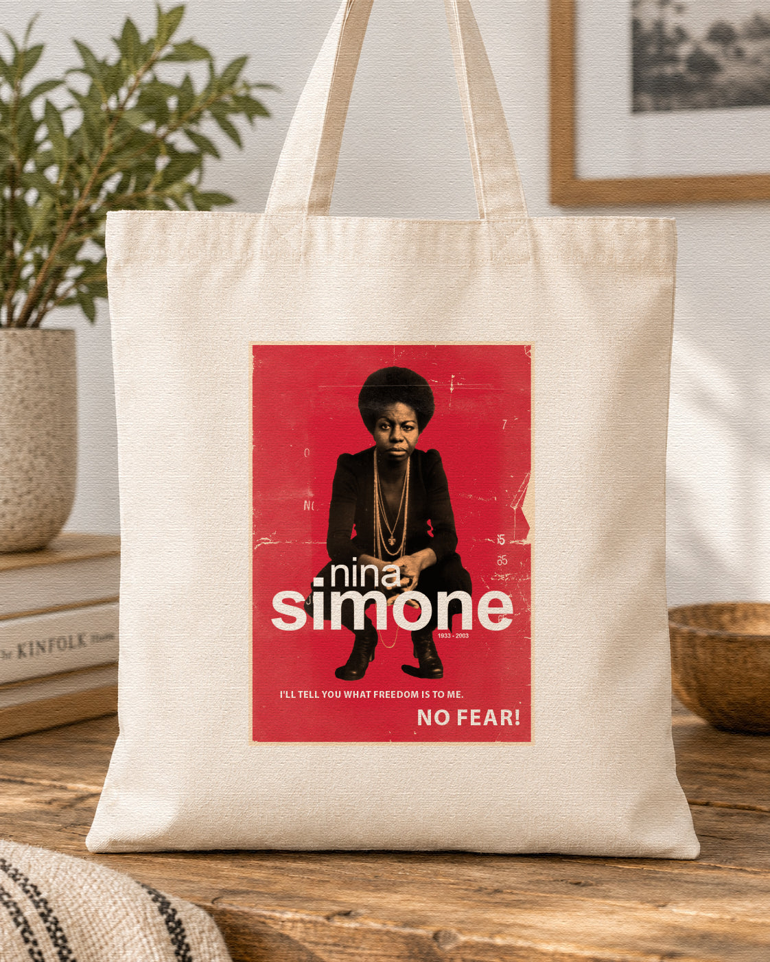 NINA SIMONE - NO FEAR - Symbios Design Tote Bag