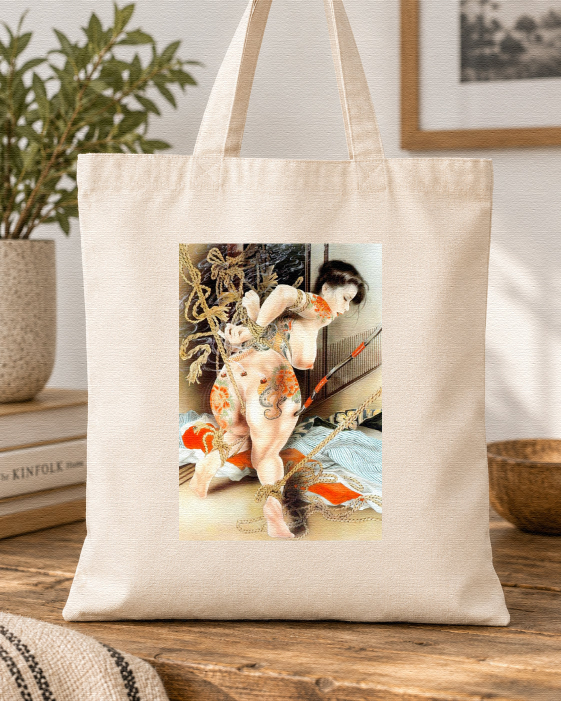 JAPANESE SHIBARI ART - Symbios Design Tote Bag
