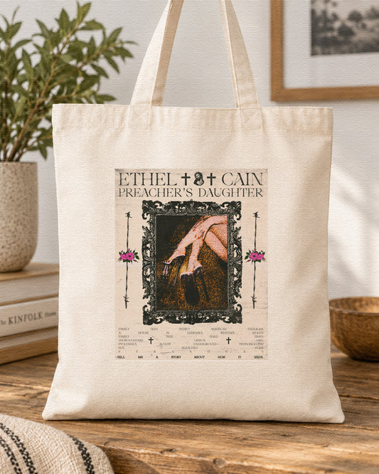 ETHEL CAIN - PREACHERS DAUGHTER - PAGAN VINTAGE EDITION - Symbios Design Tote Bag