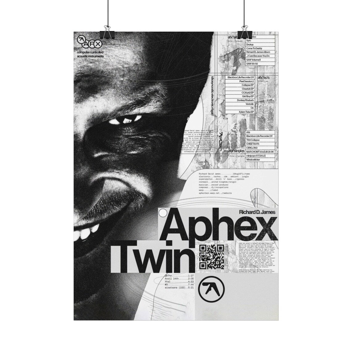 APHEX TWIN - Symbios Design Rare Glossy Poster Print