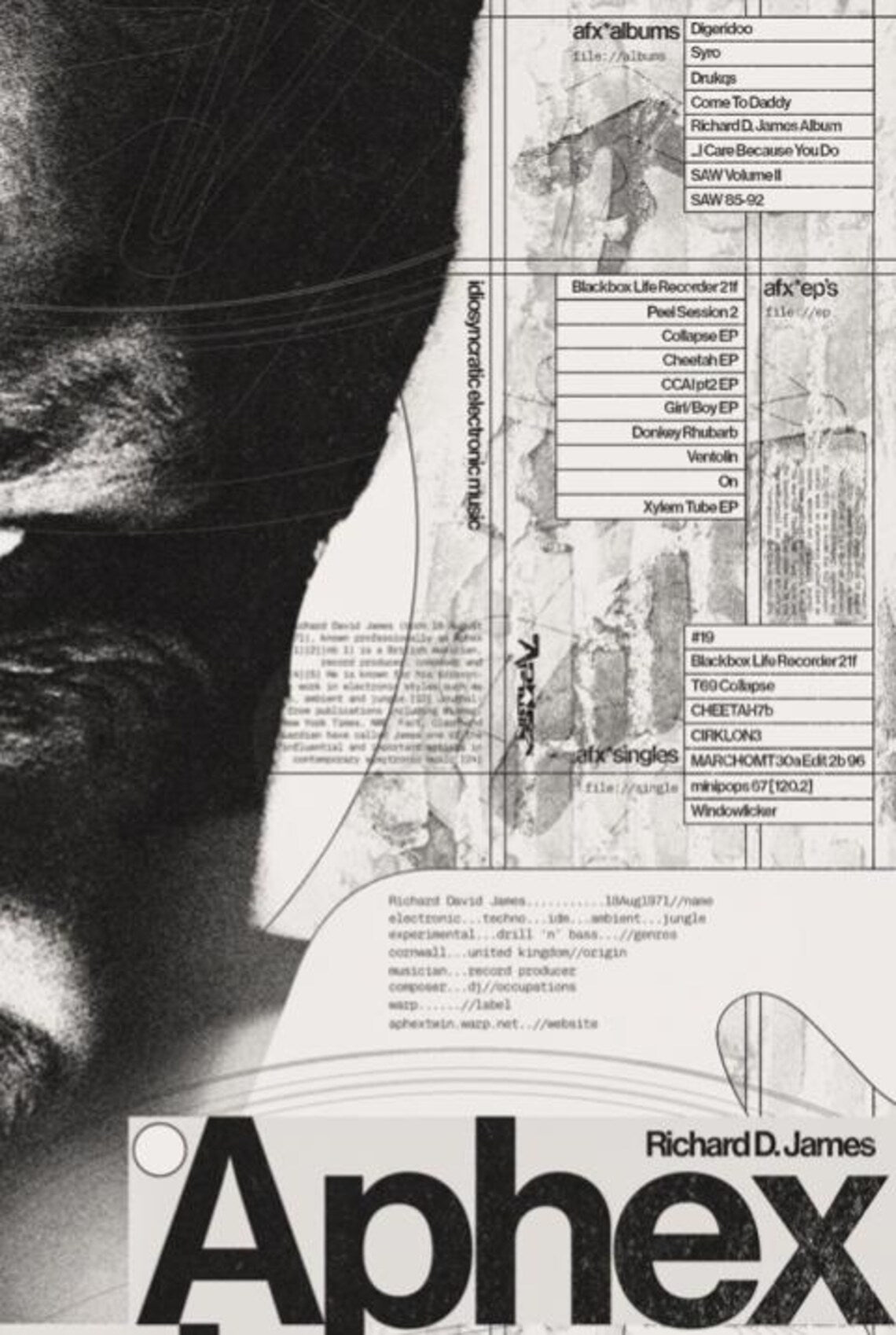 APHEX TWIN - Symbios Design Rare Glossy Poster Print