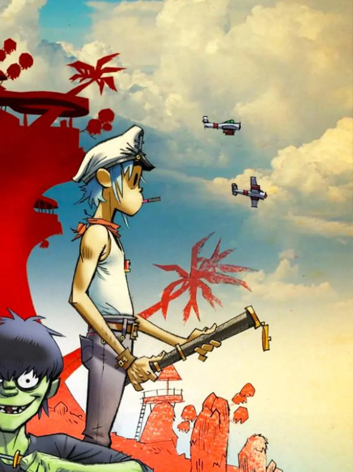 GORILLAZ - PLASTIC BEACH - Symbios Design Rare Glossy Poster Print