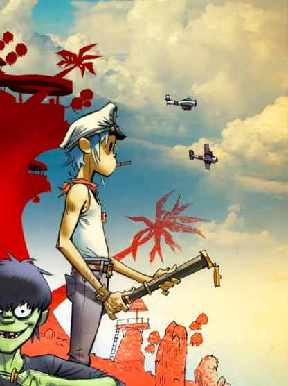 GORILLAZ - PLASTIC BEACH - Symbios Design Rare Glossy Poster Print