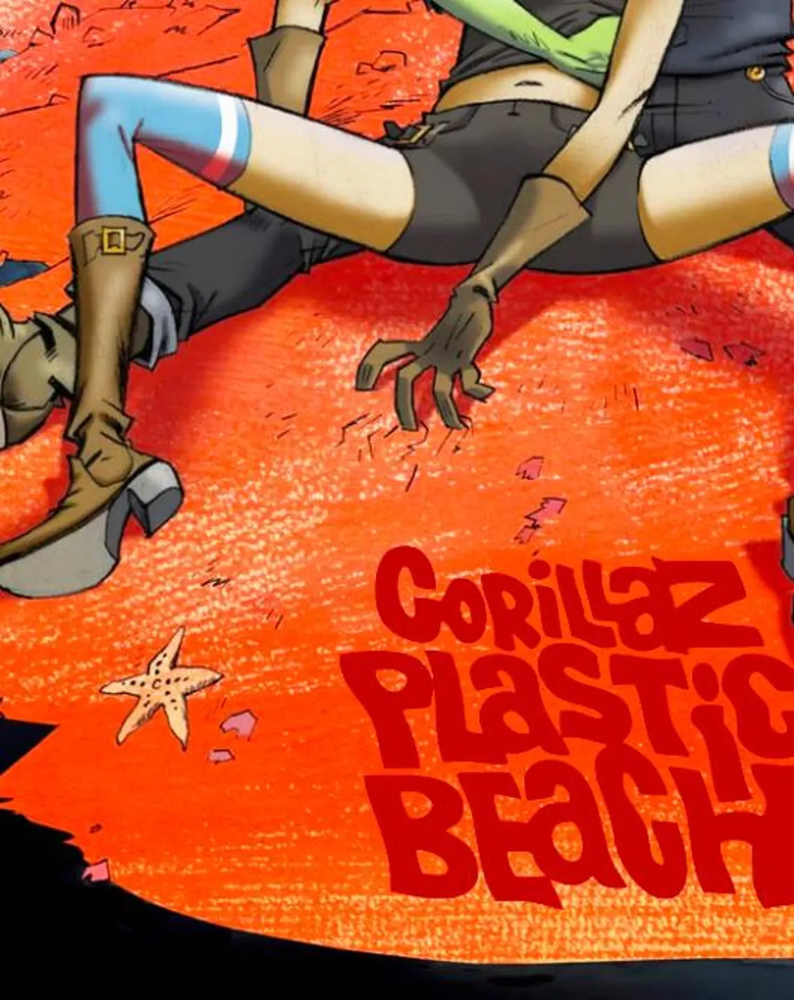 GORILLAZ - PLASTIC BEACH - Symbios Design Rare Glossy Poster Print