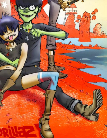 GORILLAZ - PLASTIC BEACH - Symbios Design Rare Glossy Poster Print