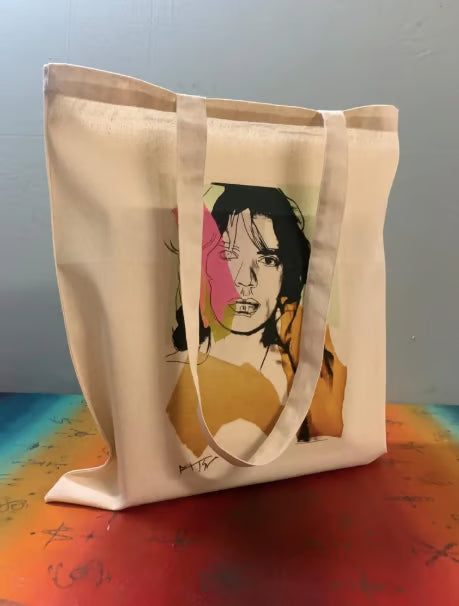 MICK JAGGER - ANDY WARHOL - ROLLING STONES - Tote Bag – Oeko-Tex Certified Cotton Reusable Bag
