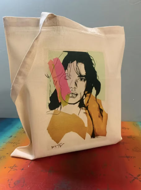 MICK JAGGER - ANDY WARHOL - ROLLING STONES - Tote Bag – Oeko-Tex Certified Cotton Reusable Bag