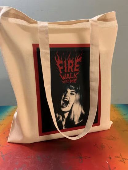 LAURA PALMER - TWIN PEAKS - FIRE WALK WITH ME - Tote Bag – Oeko-Tex Certified Cotton Reusable Bag