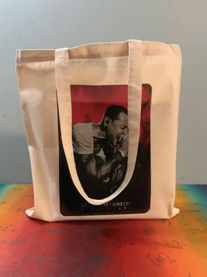 CHESTER BENNINGTON - LINKIN PARK - Tote Bag – Oeko-Tex Certified Cotton Reusable Bag
