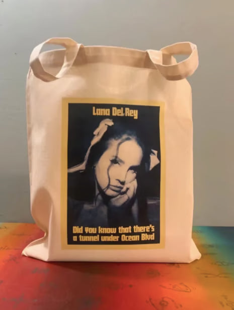 Sac cabas Lana Del Rey : coton certifié Oeko-Tex, sac de courses réutilisable