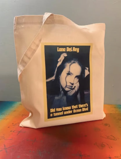 Sac cabas Lana Del Rey : coton certifié Oeko-Tex, sac de courses réutilisable