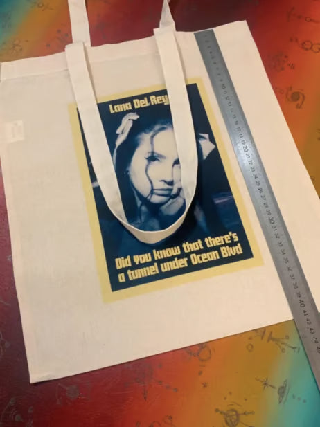 Sac cabas Lana Del Rey : coton certifié Oeko-Tex, sac de courses réutilisable