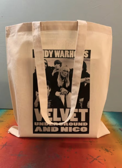 Sac fourre-tout Andy Warhol - Velvet Underground & Nico : Coton écologique réutilisable
