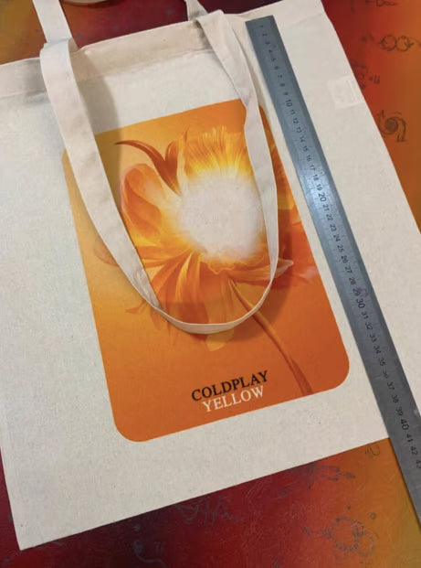 COLDPLAY - YELLOW - Tote Bag – Oeko-Tex Certified Cotton Reusable Bag