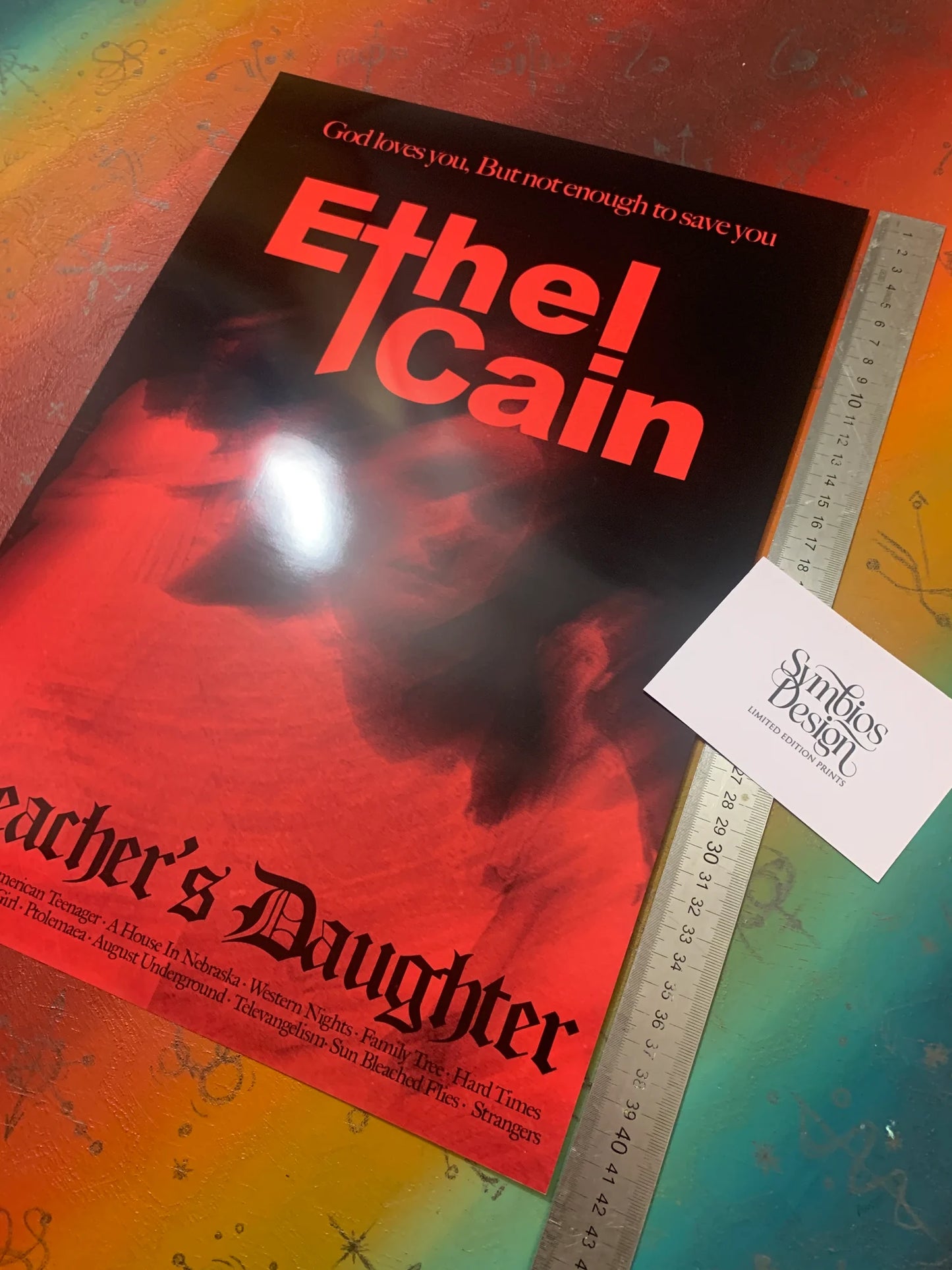 ETHEL CAIN - PREACHERS DAUGHTER RED - Symbios Design - Rare Glossy Print
