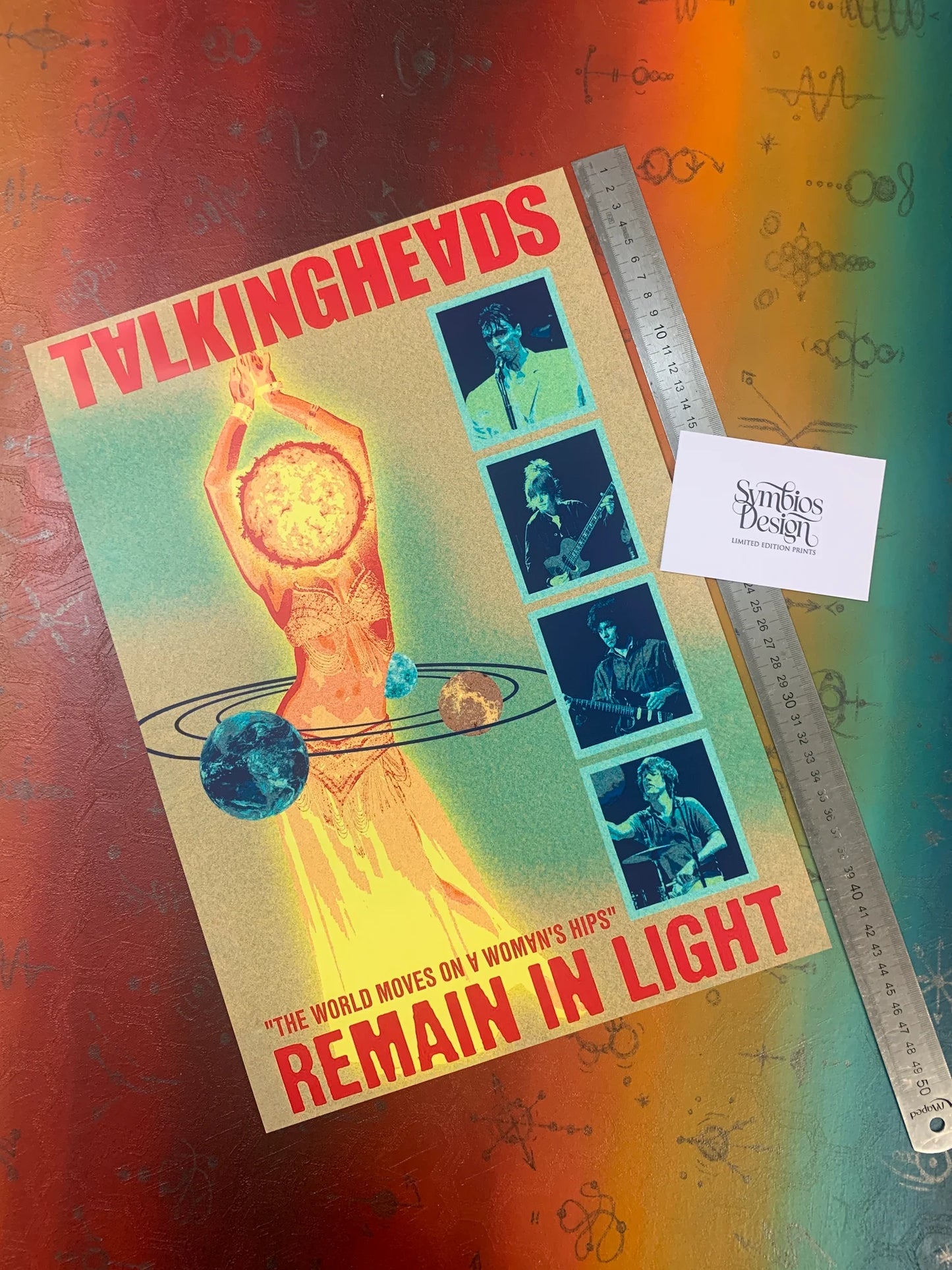 TALKING HEADS - REMAIN IN LIGHT - Symbios Design - Rare Glossy Print