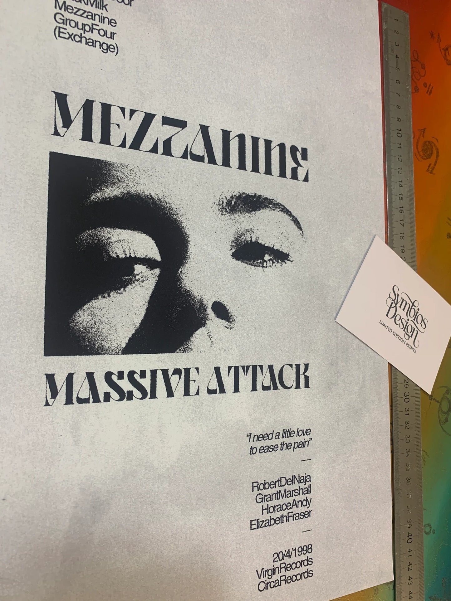 MASSIVE ATTACK - MEZZANINE - Symbios Design - Rare Glossy Print