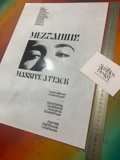 MASSIVE ATTACK - MEZZANINE - Symbios Design - Rare Glossy Print