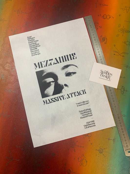 MASSIVE ATTACK - MEZZANINE - SYMBIOS DESIGN - AFFICHE PHOTO RARE