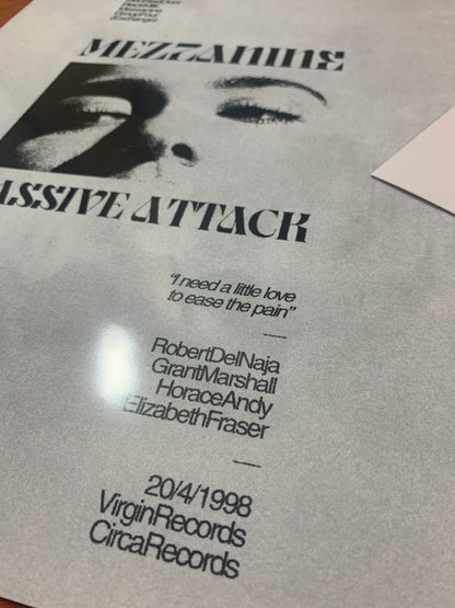 MASSIVE ATTACK - MEZZANINE - Symbios Design - Rare Glossy Print