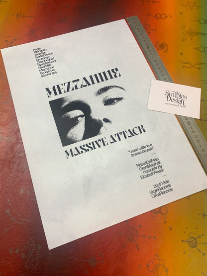 MASSIVE ATTACK - MEZZANINE - Symbios Design - Rare Glossy Print