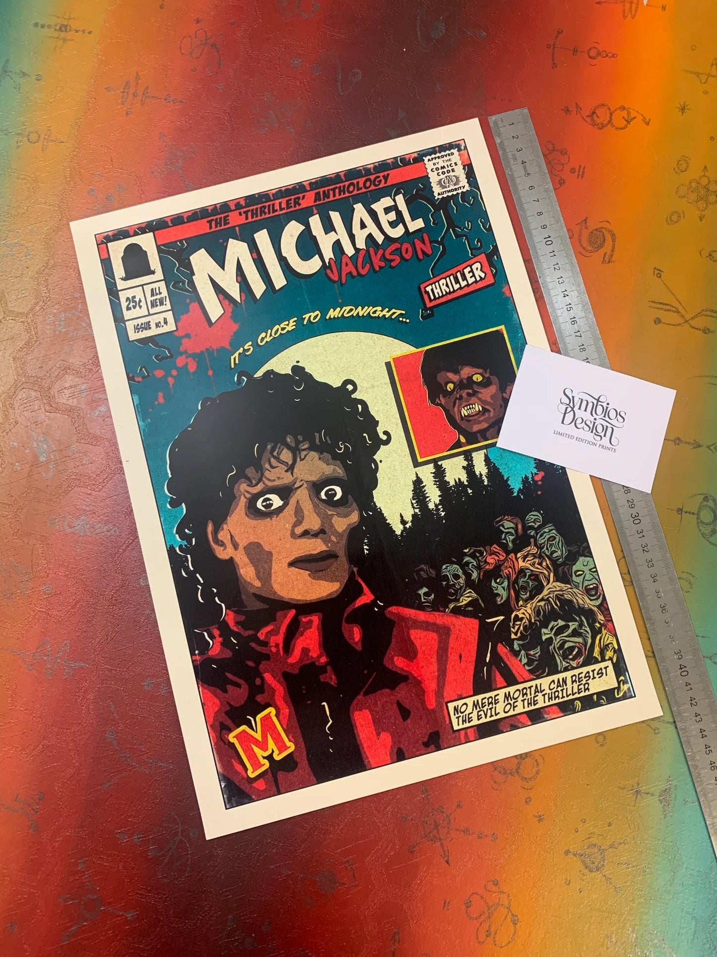 MICHAEL JACKSON - COMIC EDITION - Symbios Design - Rare Glossy Print