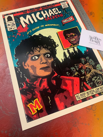 MICHAEL JACKSON - COMIC EDITION - Symbios Design - Rare Glossy Print
