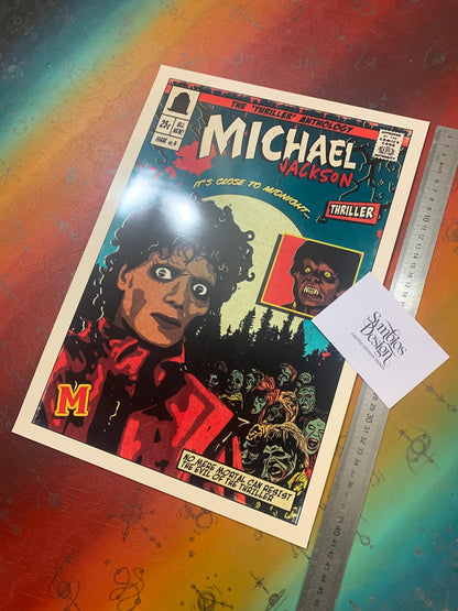 MICHAEL JACKSON - COMIC EDITION - Symbios Design - Rare Glossy Print
