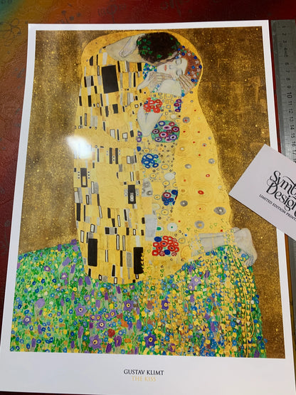 GUSTAV KLIMT - THE KISS - Symbios Design - Rare Glossy Print