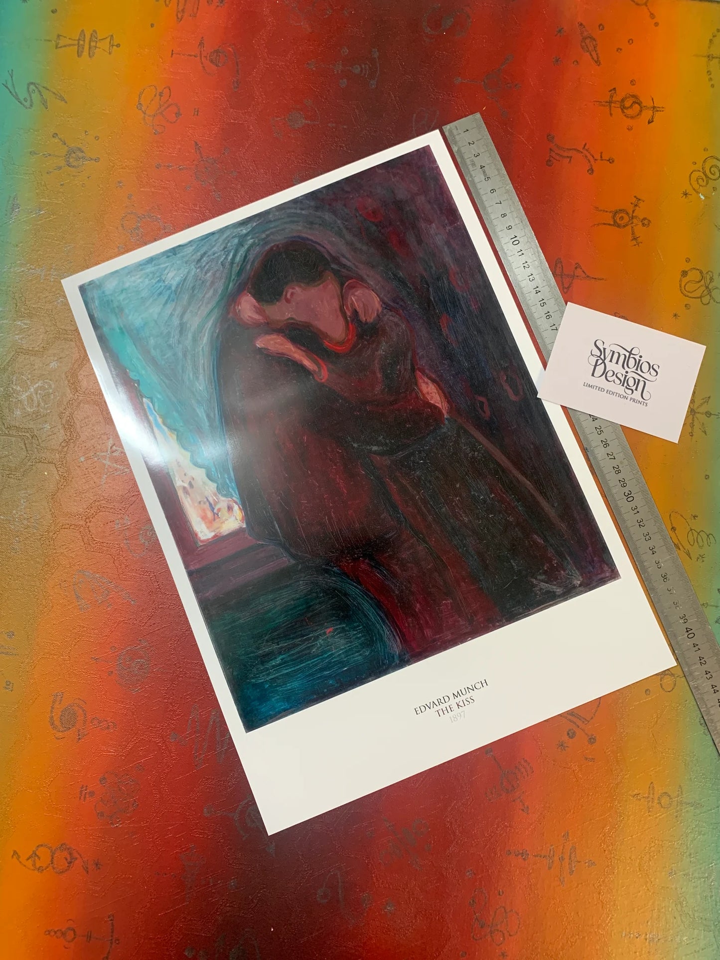 EDVARD MUNCH - THE KISS - Symbios Design - Rare Glossy Print