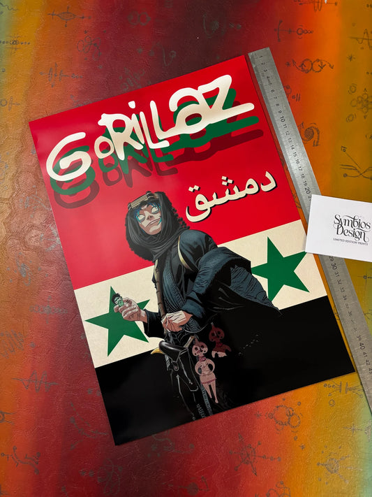 GORILLAZ - DAMASCUS II - Symbios Design - Rare Glossy Print
