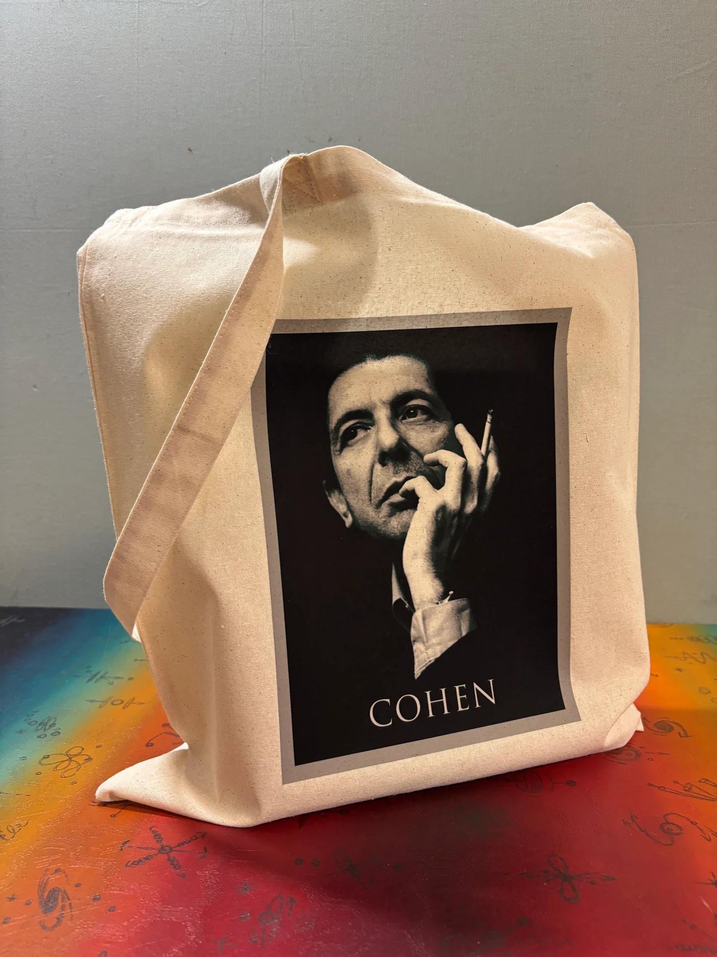 LEONARD COHEN - Sac fourre-tout : Coton certifié Oeko-Tex, réutilisable