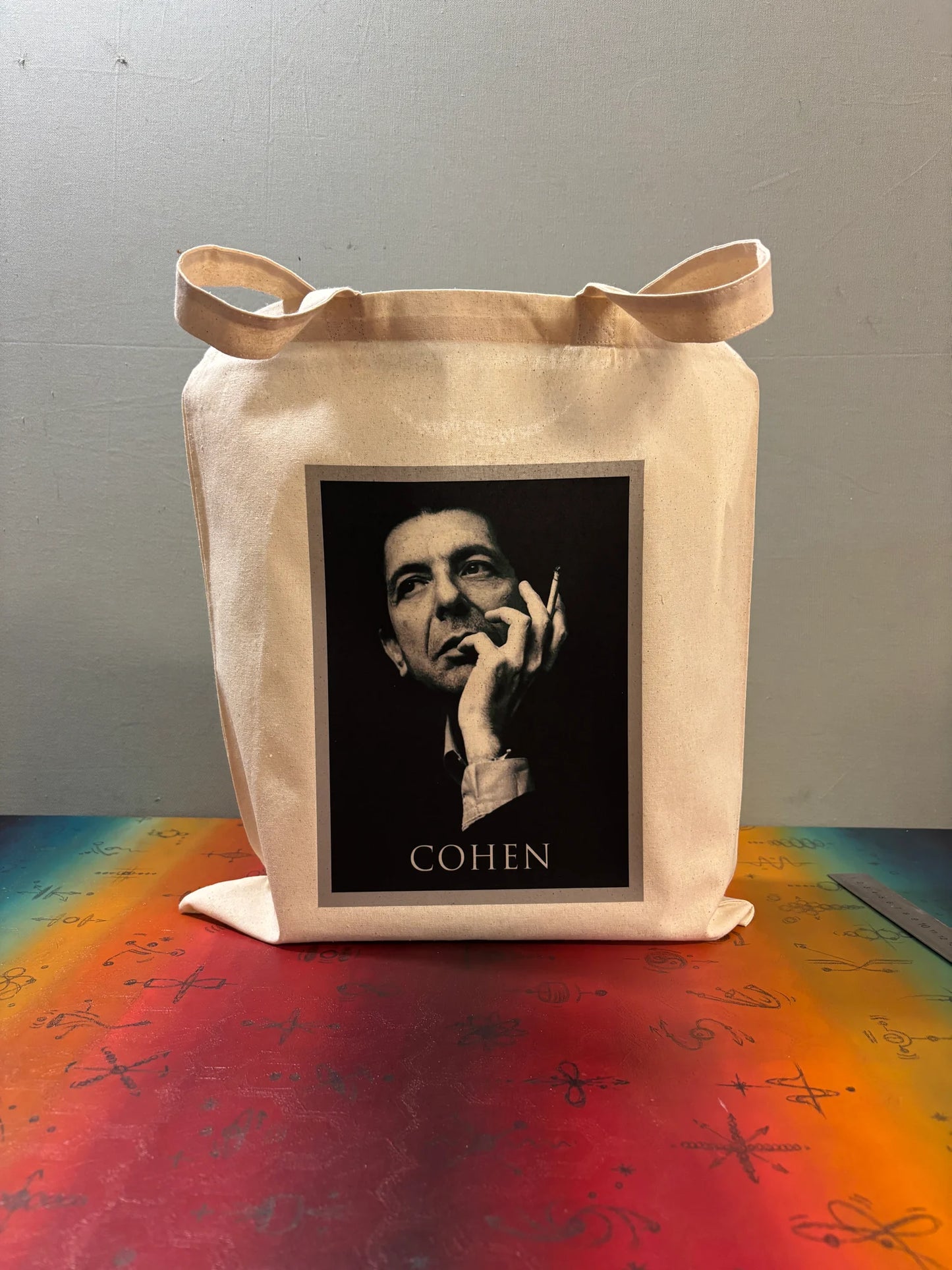LEONARD COHEN - Sac fourre-tout : Coton certifié Oeko-Tex, réutilisable