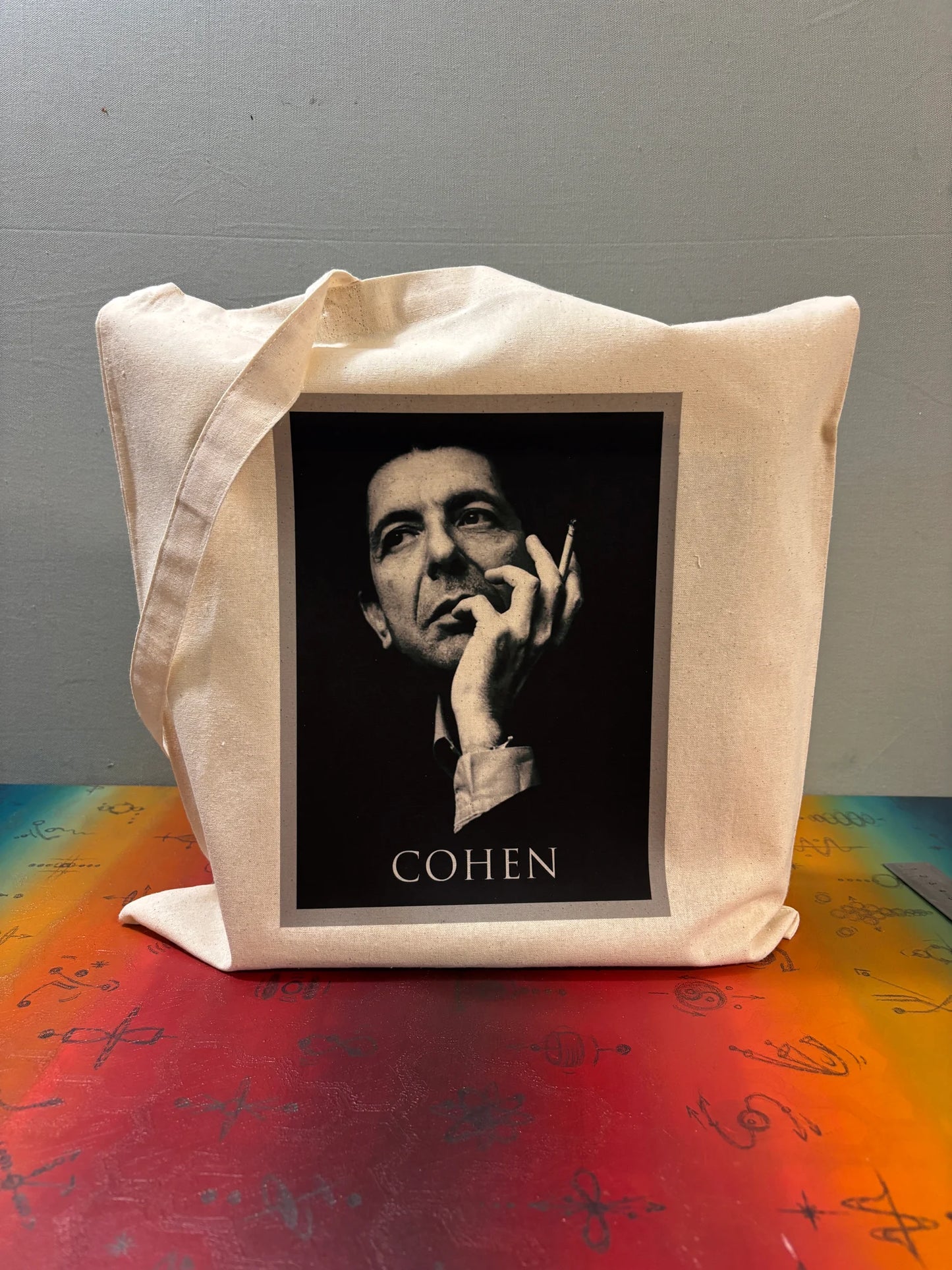 LEONARD COHEN - Sac fourre-tout : Coton certifié Oeko-Tex, réutilisable
