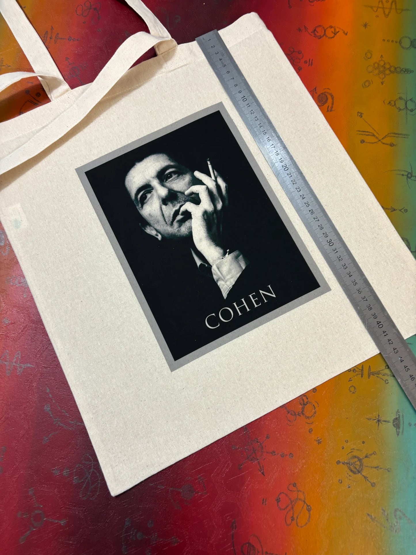 LEONARD COHEN - Sac fourre-tout : Coton certifié Oeko-Tex, réutilisable