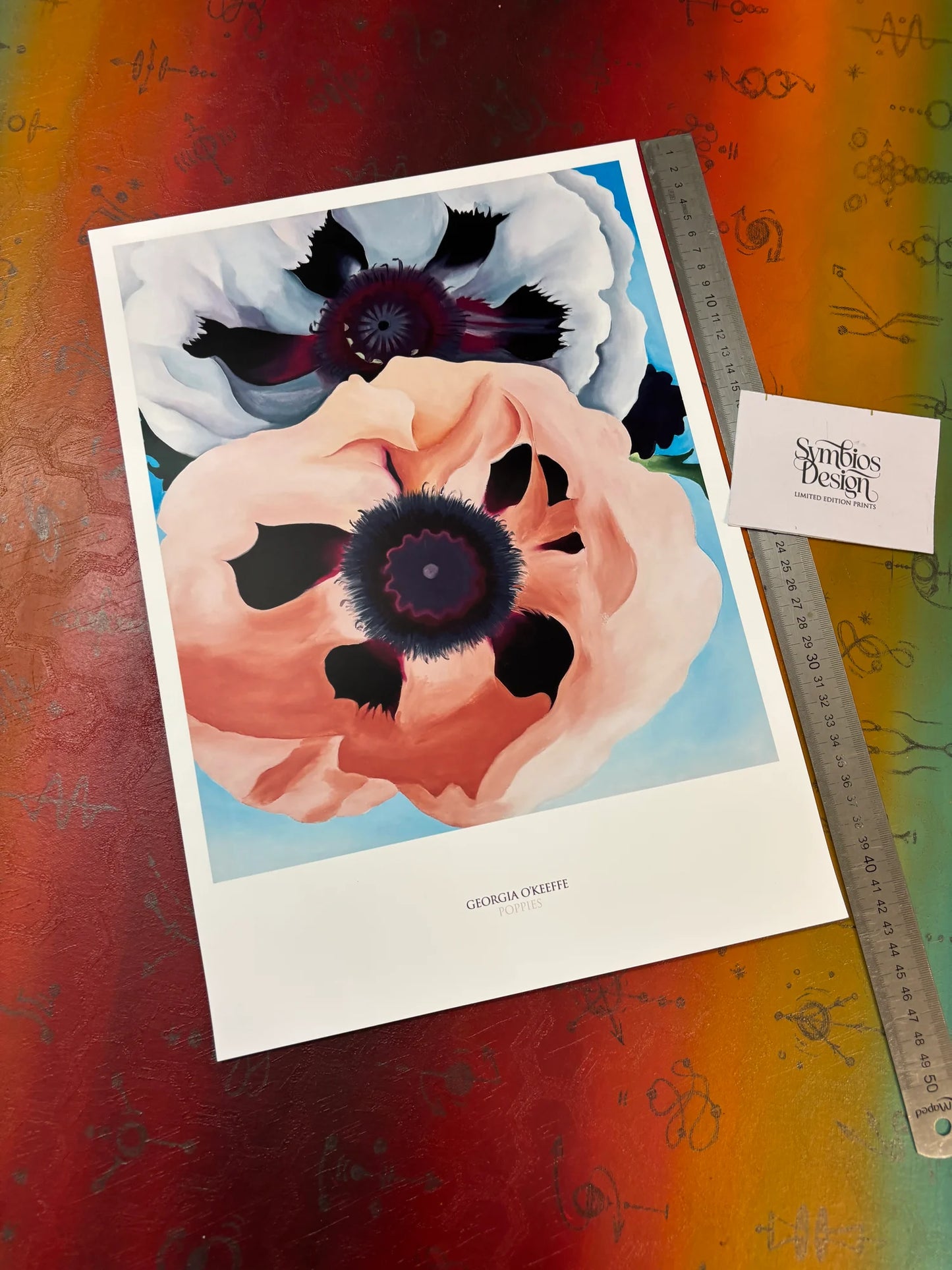 GEORGIA O'KEEFFE - POPPIES - Symbios Design - Rare Glossy Print
