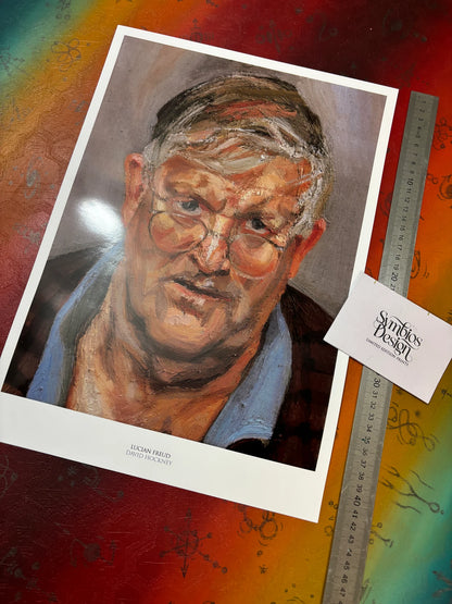 DAVID HOCKNEY - LUCIAN FREUD - Symbios Design - Rare Glossy Print