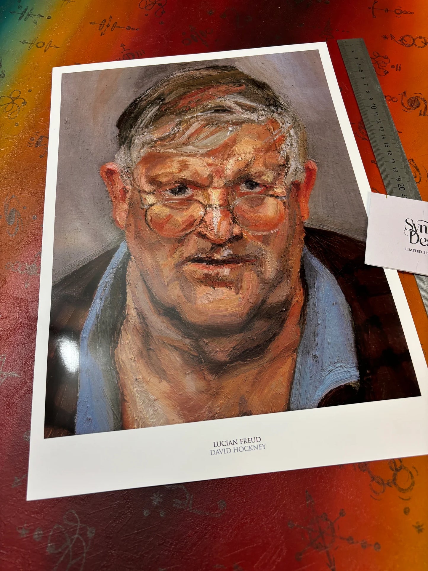 DAVID HOCKNEY - LUCIAN FREUD - Symbios Design - Rare Glossy Print