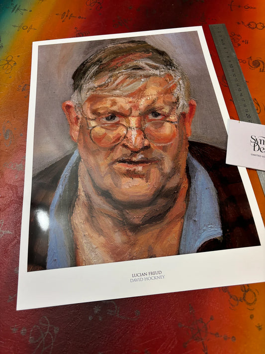 DAVID HOCKNEY - LUCIAN FREUD - Symbios Design - Rare Glossy Print