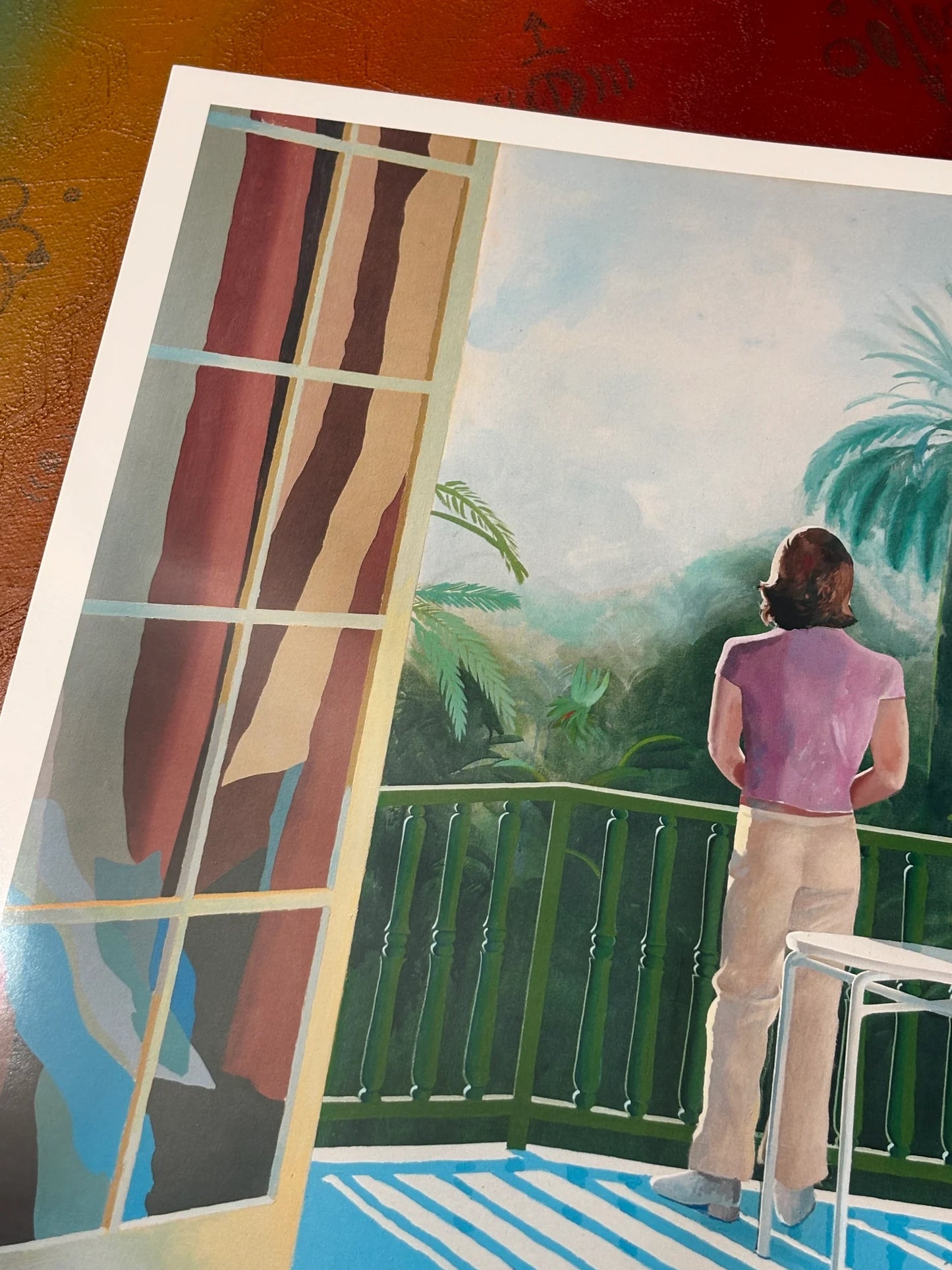 DAVID HOCKNEY - SUR LA TERRACE - Symbios Design - Rare Glossy Print