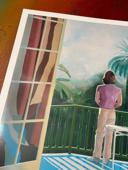 DAVID HOCKNEY - SUR LA TERRACE - Symbios Design - Rare Glossy Print