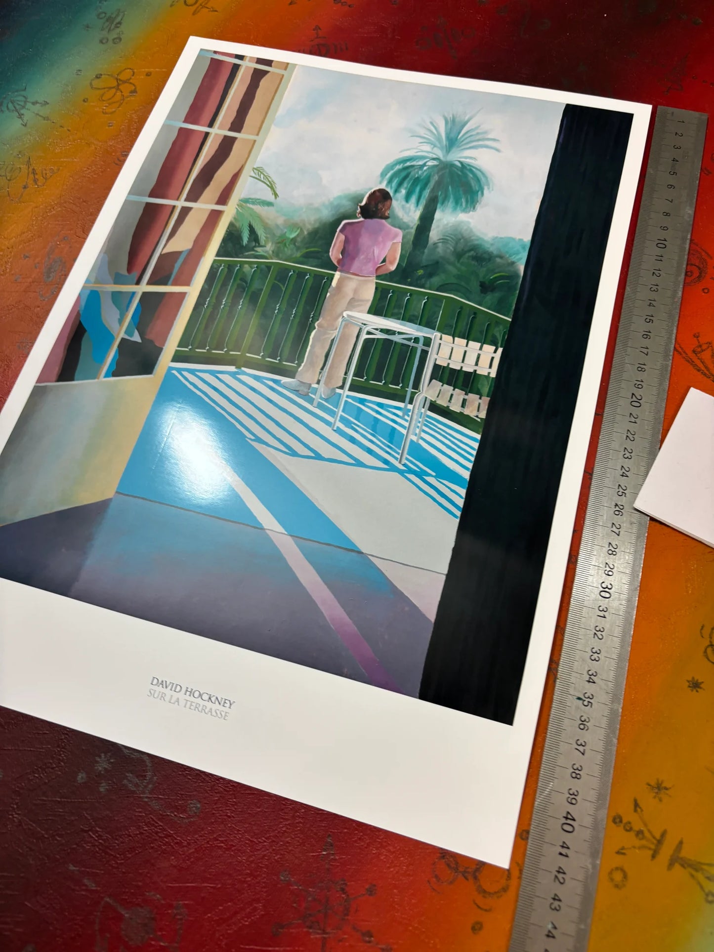 DAVID HOCKNEY - SUR LA TERRACE - Symbios Design - Rare Glossy Print